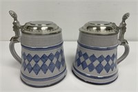 Bavarian Flag Beer Steins Pewter Lids