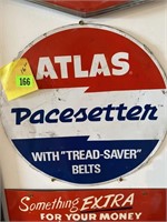 Atlas pacesetter tire sign, 16 inches round