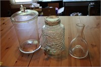 Large glass jar with lid, Glass dispenser, bottle