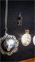 STERLING  PENDANT NECKLACE, AND EARRINGS