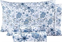 Mooreeke Floral Double Sheets  Full  Blue