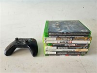 lot of xbox one games plus controller