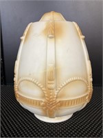 Vintage White Acorn lamp shade w/ gold accents