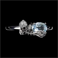 Heated Pear Sky Blue Topaz Spinel Cz Gemstone 925