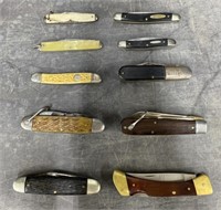 (J) Lot Of 10 Pocket Knifes: Ranger, Sears & New