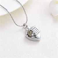 Cremation Heart Shaped Necklace "DAD"