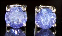 Natural Round 1.00 ct Tanzanite Stud Earrings