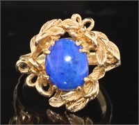 14kt Gold Natural Lapis Estate Ring