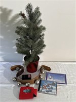 LED tree, sleigh bells, Christmas CD, Christmas