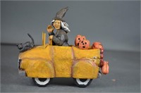 Decorative Witch Driving a Car
