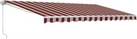 ALEKO Retractable Awning 16' x10' | Red Stripe