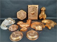 Copper Animal Baking Molds, Fish, Lobster, Chicken