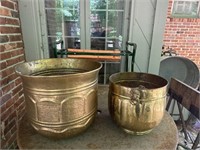Two brass planters and more
