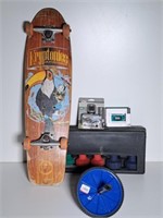 Skateboard, Hand Weights, Activity Tracker