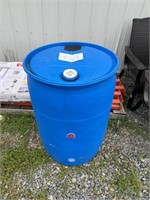 Blue rain barrel