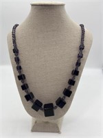 Purple Crystal Cubes 27" Necklace