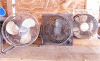 3 electric fans, 9"