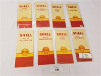 Selection of 8 Vintage 40's & 50's Shell Oil Road