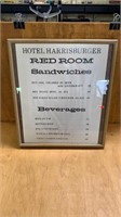 Hotel Harrisburger Framed Menu