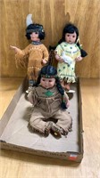 (3) Native American Dolls