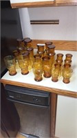 Large set of Amber glasses