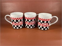 Set of 3 Coca-Cola Checkered Mugs