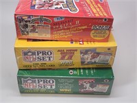 Three Boxes of Unopened NFL Cards