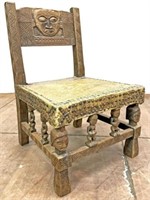 Antique African Kolwezi Carved Ngundja Chair