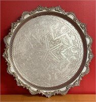 Middle Eastern Etched Metal Tray