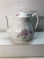 Beautiful floral porcelain teapot signed but