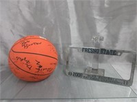 Fresno State Autographed Basketball w/ Frame