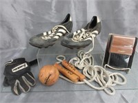 Baseball Shoes, Brush, Glove, Etc