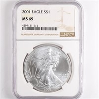 2001 Silver Eagle NGC MS69