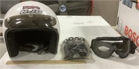 FG- C motorcycle helmet w/ gloves & goggles