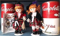 2 CAMPBELL SOUP IRISH COLLECTOR DOLLS W CANS