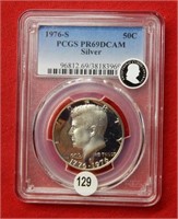1976 S Kennedy Silver Half Dollar PCGS PR69DCAM