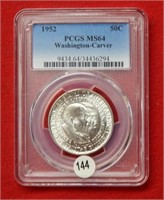 1952 Washington Carver Silver Half $ PCGS MS64