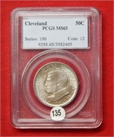 1936 Cleveland Silver Comm Half Dollar PCGS MS65