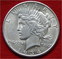 1934 S Peace Silver Dollar