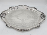 LOT OF 2 LARGE SILVER PLATE TRAYS 27 X 20 IN