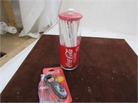 Coca Cola Straw Holder, and Bottle Opener
