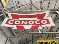 Partial Conoco die cut triangle sign