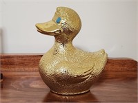 GOLDEN COLORED DUCK COIN BANK