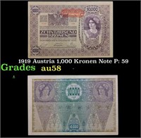 1919 Austria 1,000 Kronen Note P: 59 Grades Choice