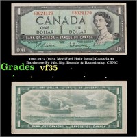 1961-1972 (1954 Modified Hair Issue) Canada $1 Ban