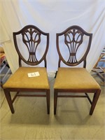 2 Upholstered Decorative Wood Chairs