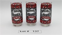COCA-COLA STAINED GLASS GLASSES -
