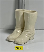 Vtg Ceramic Boots Planter