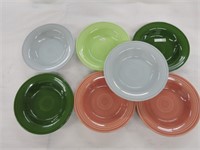 Vintage Fiesta deep plate group, 7 - 50's colors