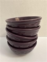 5 Purple Longaberger bowls